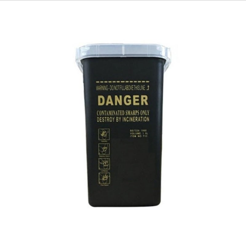HOTWE Portable Sharps Container for Beauty Salon,Needle Disposal Bin for Professional Labs and Home Use,Small Containers for Outdoor (Black) - Image 1